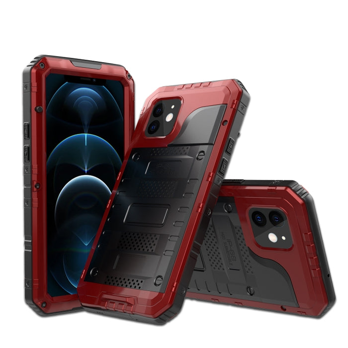 Caja de teléfono de metal + silicona con protector de pantalla