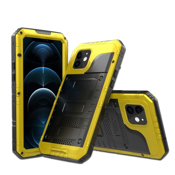 Caja de teléfono de metal + silicona con protector de pantalla