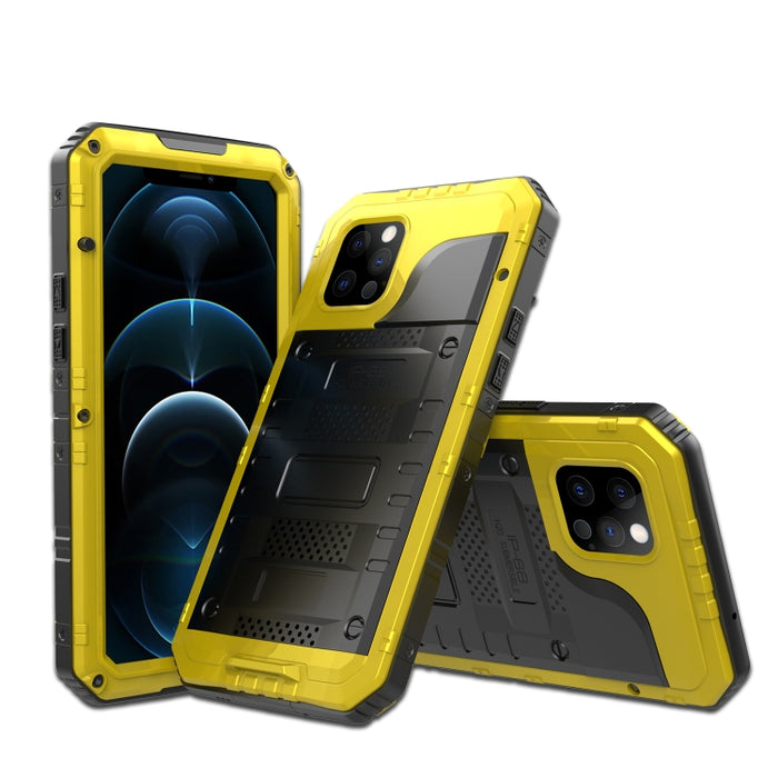 Caja de teléfono de metal + silicona con protector de pantalla