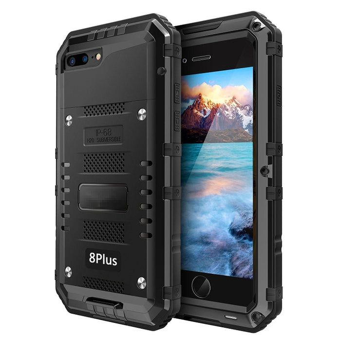 Caja de teléfono de metal + silicona con protector de pantalla