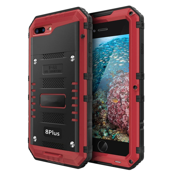 Caja de teléfono de metal + silicona con protector de pantalla