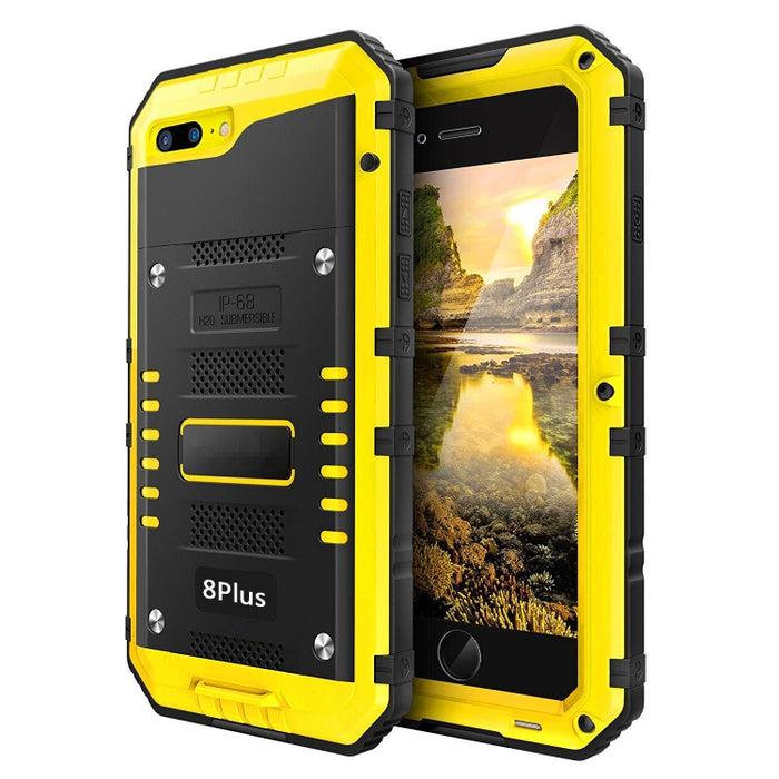 Caja de teléfono de metal + silicona con protector de pantalla