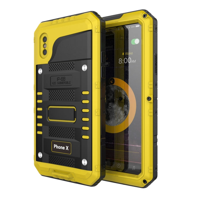 Caja de teléfono de metal + silicona con protector de pantalla