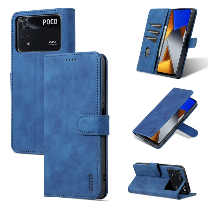 AZNS Skin Feel Calf Texture Flip Funda de cuero para teléfono, For Xiaomi Poco M4 Pro 4G