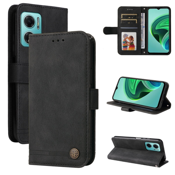 Skin Feel Life Tree Funda de piel para teléfono con botón de metal, For Xiaomi Redmi Note 11E / 10 Prime+ 5G, For Honor 50 Pro / Huawei nova 9 Pro, For Infinix Note 11, For OPPO Realme GT Neo3, For OPPO Reno7 4G / F21 Pro 4G                            ...