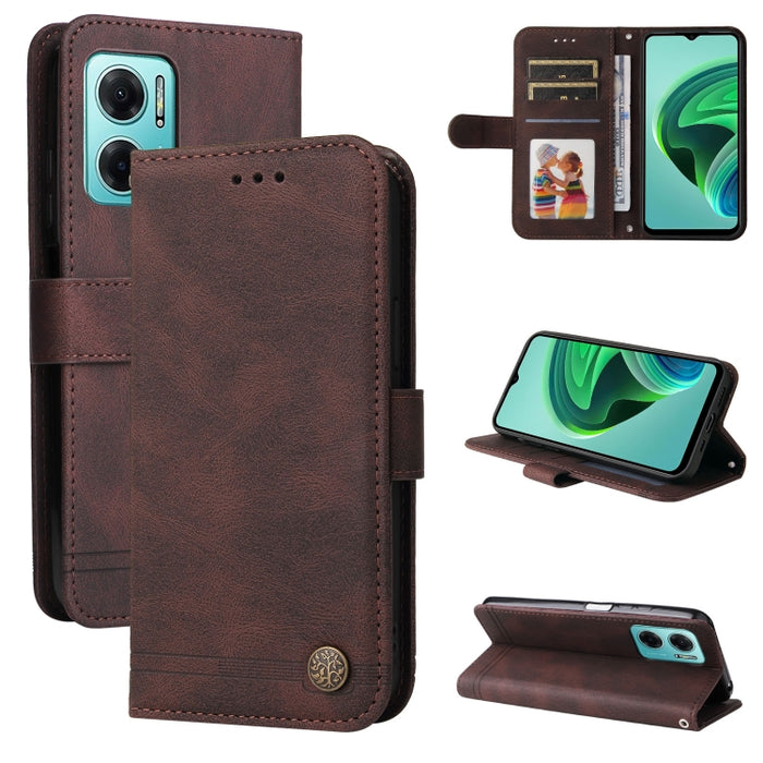 Skin Feel Life Tree Funda de piel para teléfono con botón de metal, For Xiaomi Redmi Note 11E / 10 Prime+ 5G, For Honor 50 Pro / Huawei nova 9 Pro, For Infinix Note 11, For OPPO Realme GT Neo3, For OPPO Reno7 4G / F21 Pro 4G                            ...