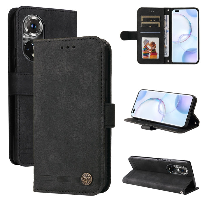 Skin Feel Life Tree Funda de piel para teléfono con botón de metal, For Xiaomi Redmi Note 11E / 10 Prime+ 5G, For Honor 50 Pro / Huawei nova 9 Pro, For Infinix Note 11, For OPPO Realme GT Neo3, For OPPO Reno7 4G / F21 Pro 4G                            ...