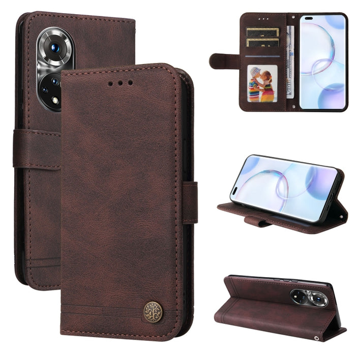 Skin Feel Life Tree Funda de piel para teléfono con botón de metal, For Xiaomi Redmi Note 11E / 10 Prime+ 5G, For Honor 50 Pro / Huawei nova 9 Pro, For Infinix Note 11, For OPPO Realme GT Neo3, For OPPO Reno7 4G / F21 Pro 4G                            ...