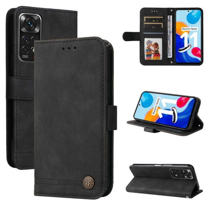 Skin Feel Life Tree Funda de piel para teléfono con botón de metal, For Xiaomi Redmi Note 11E / 10 Prime+ 5G, For Honor 50 Pro / Huawei nova 9 Pro, For Infinix Note 11, For OPPO Realme GT Neo3, For OPPO Reno7 4G / F21 Pro 4G                            ...