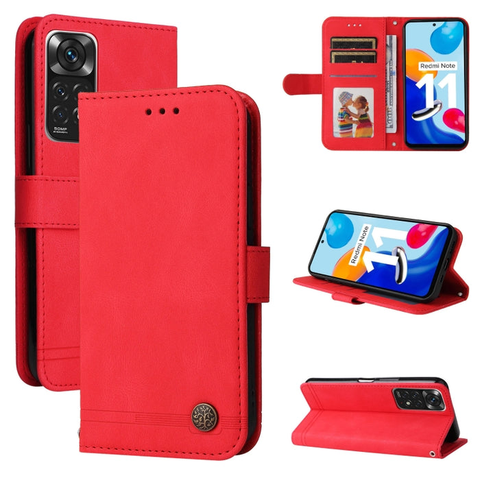 Skin Feel Life Tree Funda de piel para teléfono con botón de metal, For Xiaomi Redmi Note 11E / 10 Prime+ 5G, For Honor 50 Pro / Huawei nova 9 Pro, For Infinix Note 11, For OPPO Realme GT Neo3, For OPPO Reno7 4G / F21 Pro 4G                            ...