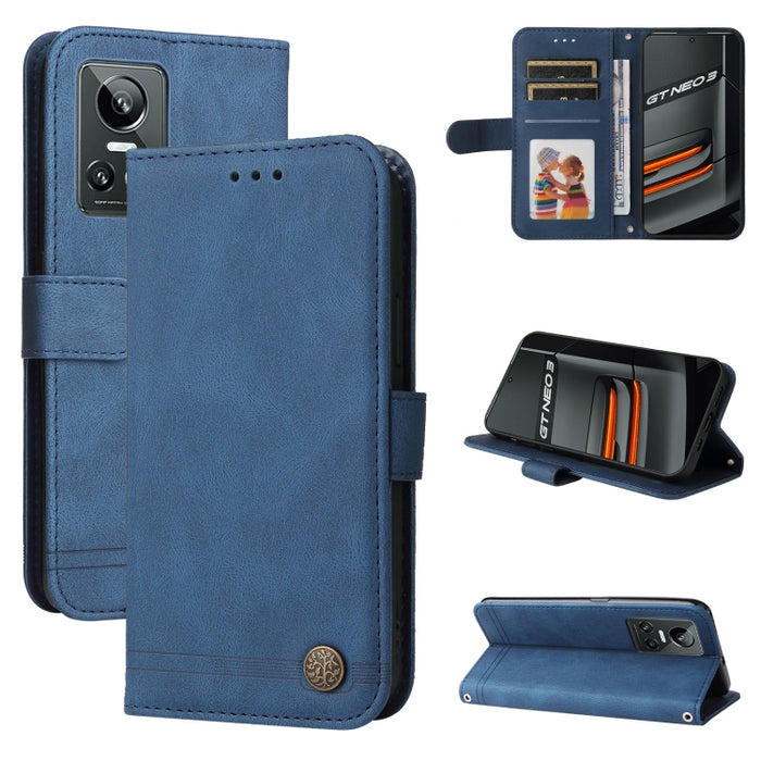 Skin Feel Life Tree Funda de piel para teléfono con botón de metal, For Xiaomi Redmi Note 11E / 10 Prime+ 5G, For Honor 50 Pro / Huawei nova 9 Pro, For Infinix Note 11, For OPPO Realme GT Neo3, For OPPO Reno7 4G / F21 Pro 4G                            ...