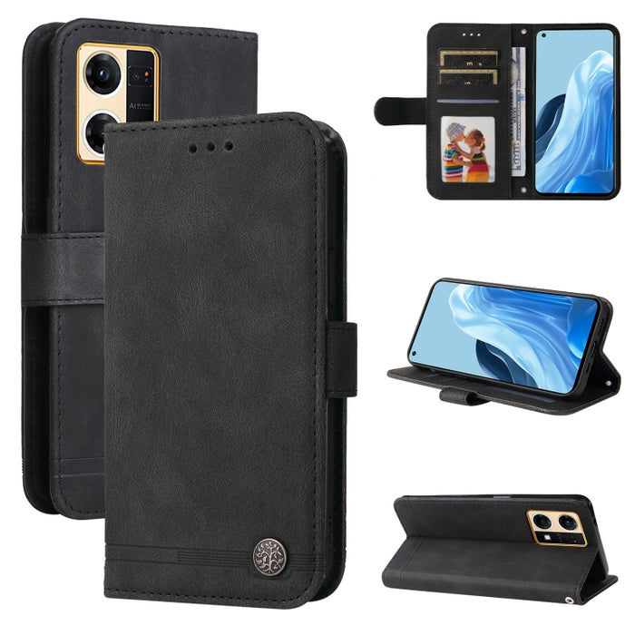 Skin Feel Life Tree Funda de piel para teléfono con botón de metal, For Xiaomi Redmi Note 11E / 10 Prime+ 5G, For Honor 50 Pro / Huawei nova 9 Pro, For Infinix Note 11, For OPPO Realme GT Neo3, For OPPO Reno7 4G / F21 Pro 4G                            ...