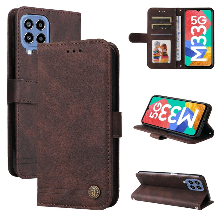 Skin Feel Life Tree Funda de piel para teléfono con botón de metal, For Xiaomi Redmi Note 11E / 10 Prime+ 5G, For Honor 50 Pro / Huawei nova 9 Pro, For Infinix Note 11, For OPPO Realme GT Neo3, For OPPO Reno7 4G / F21 Pro 4G                            ...