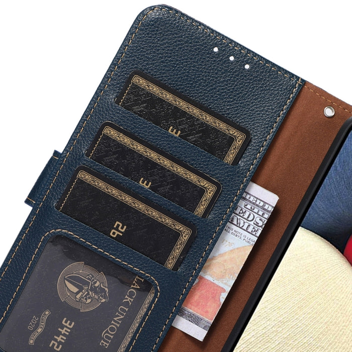 KHAZNEH Estuche para teléfono RFID de cuero con textura de litchi, For Motorola Moto E32 4G, For Xiaomi 12 Lite
