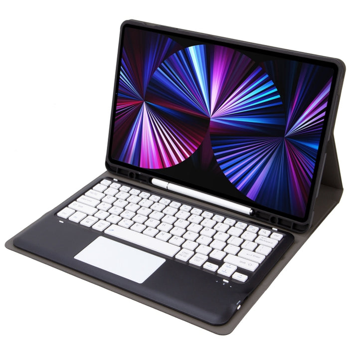 T12B-A Estuche para tableta de cuero con teclado Bluetooth y panel táctil desmontable