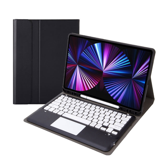 T12B-A Estuche para tableta de cuero con teclado Bluetooth y panel táctil desmontable