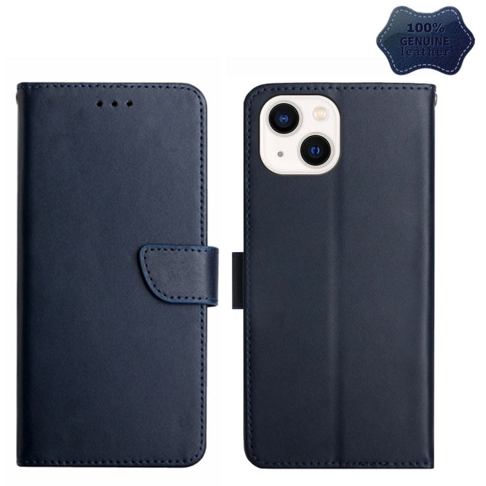 Estuche para teléfono con tapa horizontal a prueba de huellas dactilares de cuero genuino