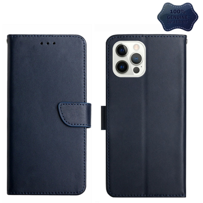 Estuche para teléfono con tapa horizontal a prueba de huellas dactilares de cuero genuino