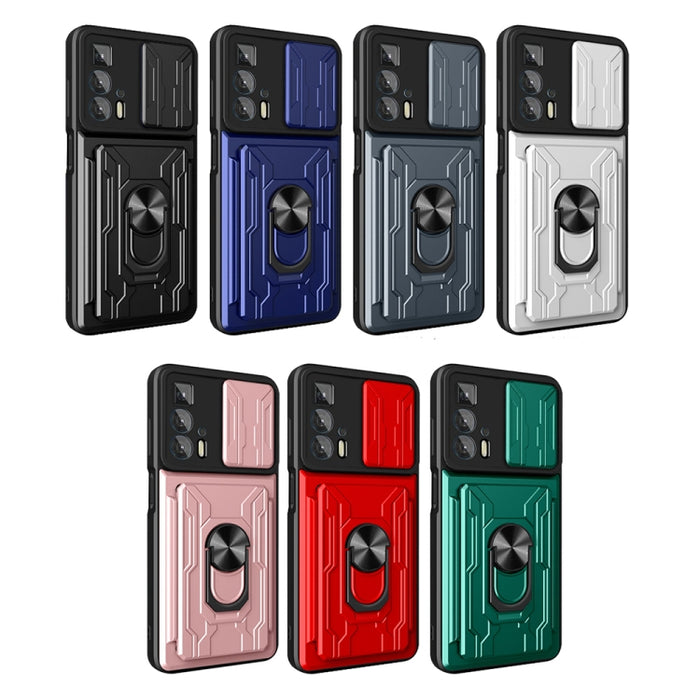 Funda deslizante para teléfono Camshield TPU+PC con ranura para tarjeta, For Motorola Edge 20 Pro, For Motorola Moto G100, For OPPO A16, For Xiaomi 12 Pro, For OPPO Realme 8i