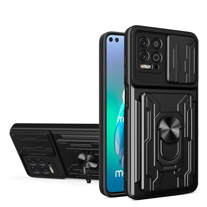 Funda deslizante para teléfono Camshield TPU+PC con ranura para tarjeta, For Motorola Edge 20 Pro, For Motorola Moto G100, For OPPO A16, For Xiaomi 12 Pro, For OPPO Realme 8i