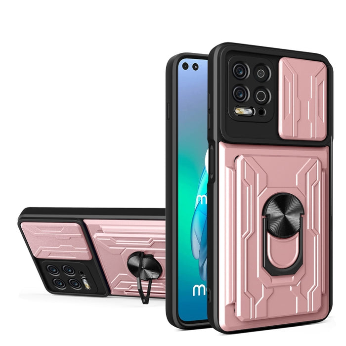 Funda deslizante para teléfono Camshield TPU+PC con ranura para tarjeta, For Motorola Edge 20 Pro, For Motorola Moto G100, For OPPO A16, For Xiaomi 12 Pro, For OPPO Realme 8i