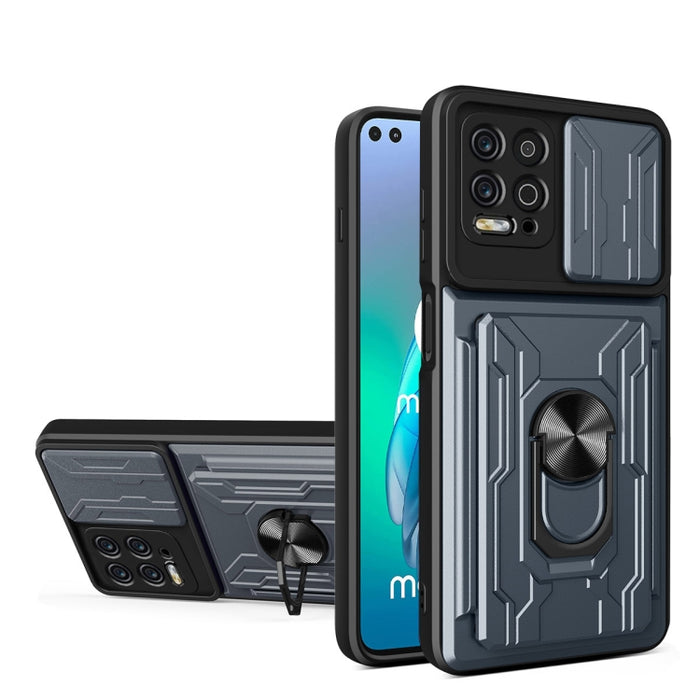 Funda deslizante para teléfono Camshield TPU+PC con ranura para tarjeta, For Motorola Edge 20 Pro, For Motorola Moto G100, For OPPO A16, For Xiaomi 12 Pro, For OPPO Realme 8i