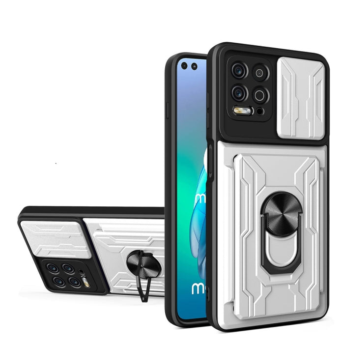 Funda deslizante para teléfono Camshield TPU+PC con ranura para tarjeta, For Motorola Edge 20 Pro, For Motorola Moto G100, For OPPO A16, For Xiaomi 12 Pro, For OPPO Realme 8i