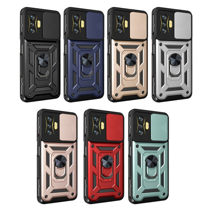 Diseño de cubierta de cámara deslizante Funda de teléfono TPU + PC, For Xiaomi Poco F4 GT / Redmi K50 Gaming, For OPPO Realme C35