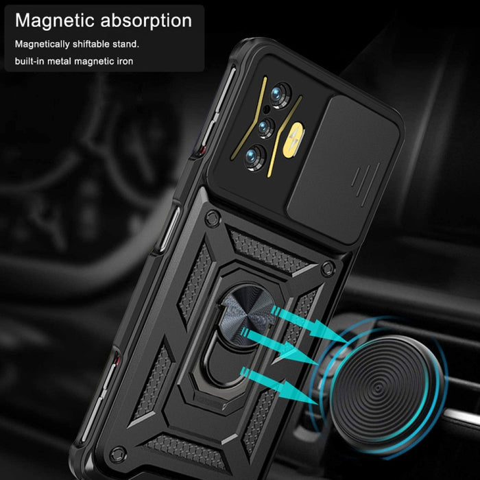 Diseño de cubierta de cámara deslizante Funda de teléfono TPU + PC, For Xiaomi Poco F4 GT / Redmi K50 Gaming, For OPPO Realme C35