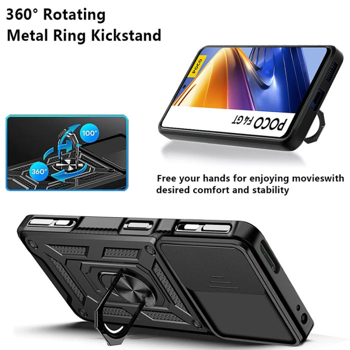 Diseño de cubierta de cámara deslizante Funda de teléfono TPU + PC, For Xiaomi Poco F4 GT / Redmi K50 Gaming, For OPPO Realme C35