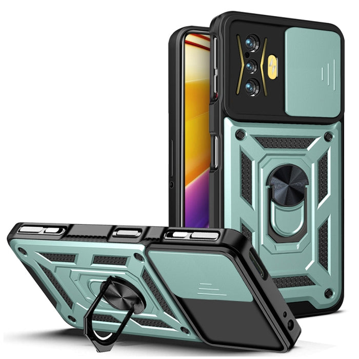 Diseño de cubierta de cámara deslizante Funda de teléfono TPU + PC, For Xiaomi Poco F4 GT / Redmi K50 Gaming, For OPPO Realme C35