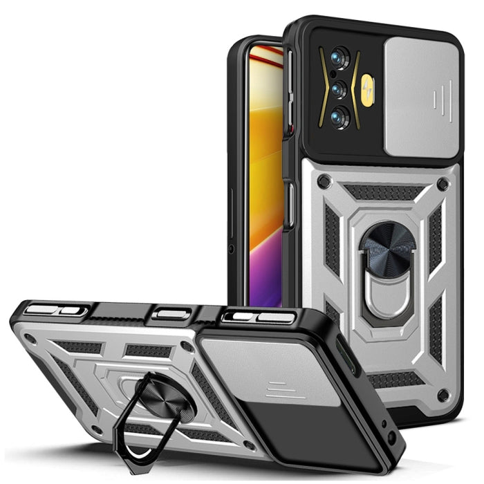 Diseño de cubierta de cámara deslizante Funda de teléfono TPU + PC, For Xiaomi Poco F4 GT / Redmi K50 Gaming, For OPPO Realme C35