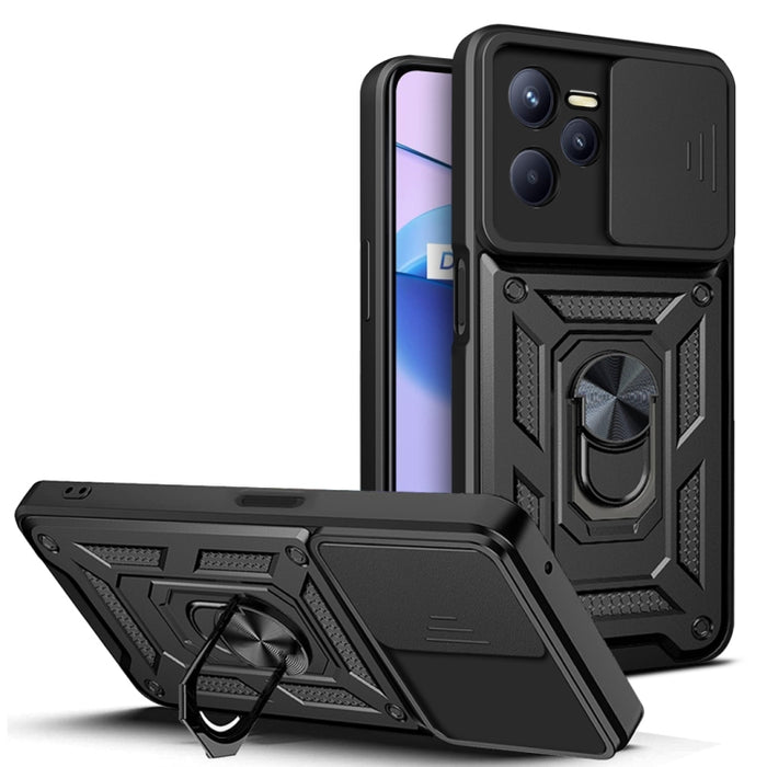 Diseño de cubierta de cámara deslizante Funda de teléfono TPU + PC, For Xiaomi Poco F4 GT / Redmi K50 Gaming, For OPPO Realme C35
