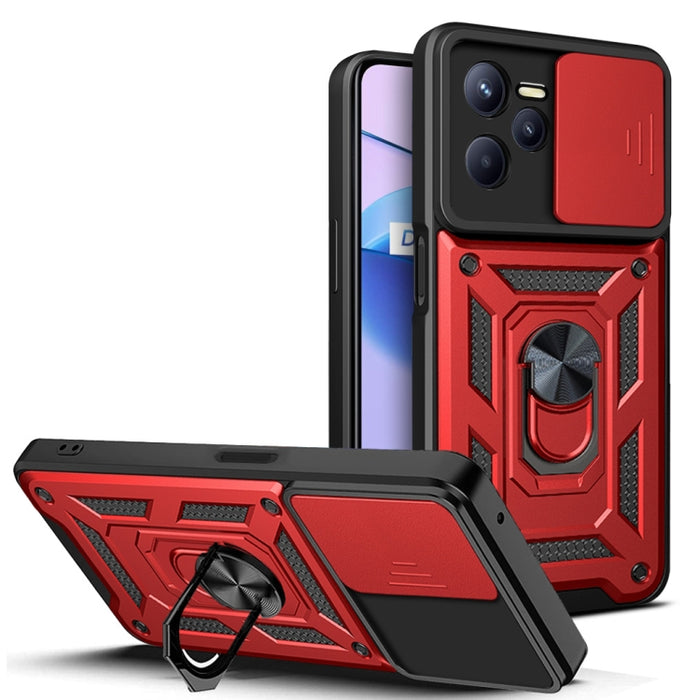 Diseño de cubierta de cámara deslizante Funda de teléfono TPU + PC, For Xiaomi Poco F4 GT / Redmi K50 Gaming, For OPPO Realme C35
