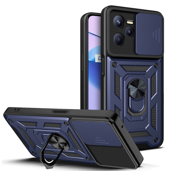 Diseño de cubierta de cámara deslizante Funda de teléfono TPU + PC, For Xiaomi Poco F4 GT / Redmi K50 Gaming, For OPPO Realme C35