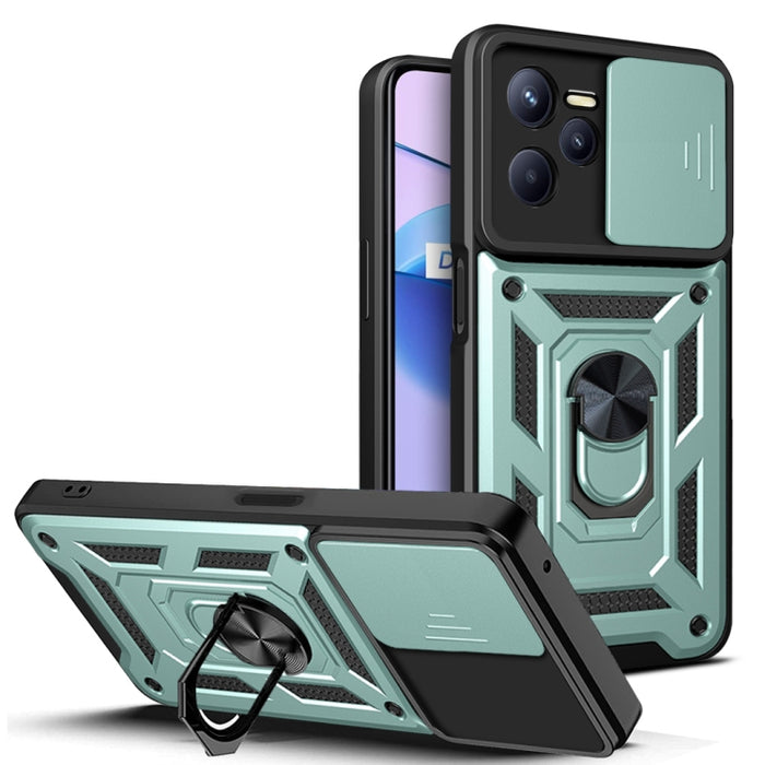 Diseño de cubierta de cámara deslizante Funda de teléfono TPU + PC, For Xiaomi Poco F4 GT / Redmi K50 Gaming, For OPPO Realme C35