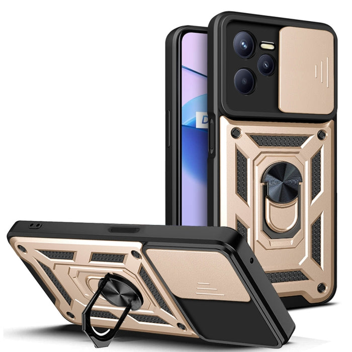Diseño de cubierta de cámara deslizante Funda de teléfono TPU + PC, For Xiaomi Poco F4 GT / Redmi K50 Gaming, For OPPO Realme C35