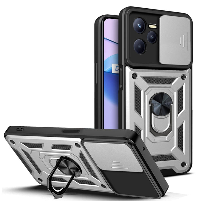 Diseño de cubierta de cámara deslizante Funda de teléfono TPU + PC, For Xiaomi Poco F4 GT / Redmi K50 Gaming, For OPPO Realme C35