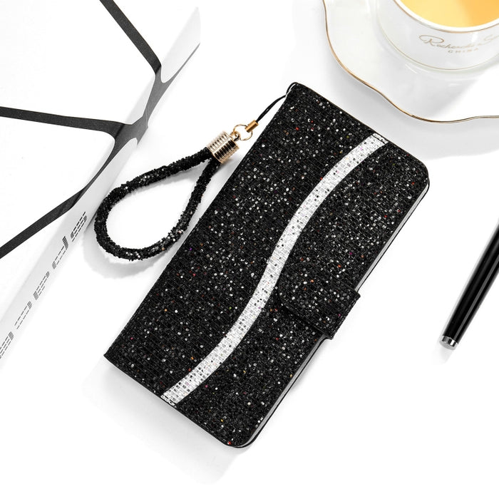 Estuche para teléfono de cuero con polvo de purpurina, For Xiaomi Redmi 10C, For Samsung Galaxy A13 4G