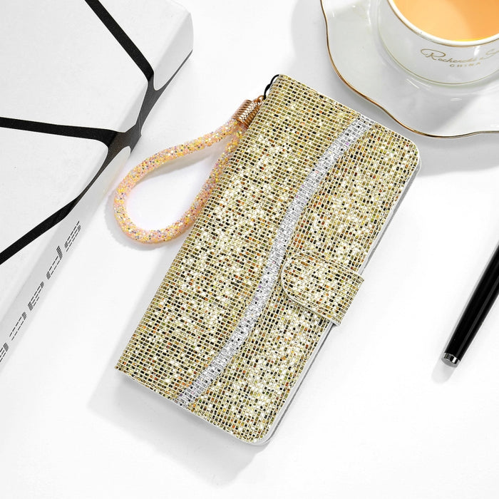 Estuche para teléfono de cuero con polvo de purpurina, For Xiaomi Redmi 10C, For Samsung Galaxy A13 4G