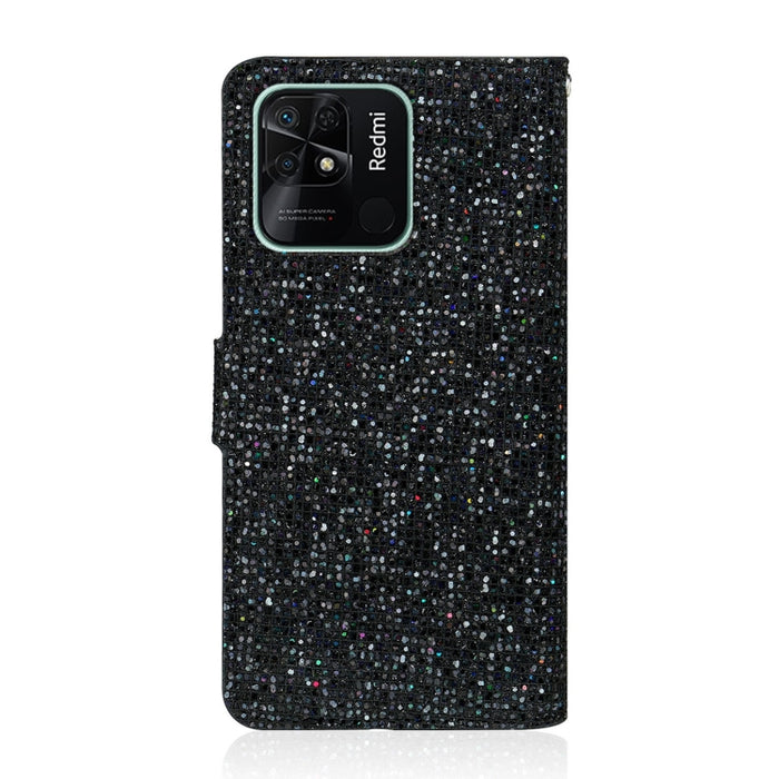 Estuche para teléfono de cuero con polvo de purpurina, For Xiaomi Redmi 10C, For Samsung Galaxy A13 4G