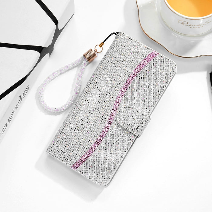 Estuche para teléfono de cuero con polvo de purpurina, For Xiaomi Redmi 10C, For Samsung Galaxy A13 4G