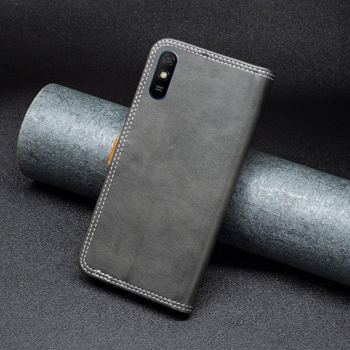 Estuche de cuero para teléfono con doble hilo de coser a juego, For Xiaomi Redmi 9A, For Xiaomi Redmi 9C / 10A, For Xiaomi Redmi 9, For Xiaomi Redmi 10 5G / Note 11E, For Xiaomi Redmi 10C, For Xiaomi Redmi 10, For Xiaomi Redmi Note 9 Pro Max           ...