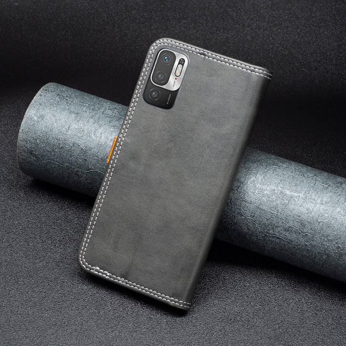 Estuche de cuero para teléfono con doble hilo de coser a juego, For Xiaomi Poco M3 Pro 5G / Redmi Note 10 5G, For Xiaomi Poco M3, For Xiaomi Poco X3