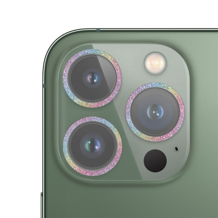 Película de lente de cámara de vidrio templado con anillo de brillo, For iPhone 13, For iPhone 13 Pro / 13 Pro Max, For iPhone 12 mini  / 11, For iPhone 12 Pro, For iPhone 11 Pro / 11 Pro Max