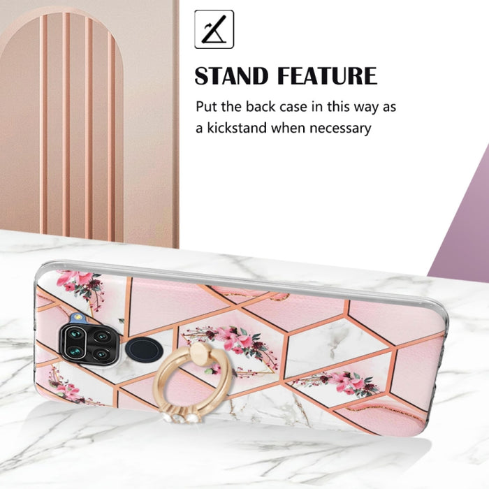 Estuche para anillo de TPU con estampado de flores de mármol empalmado, For Xiaomi Redmi Note 9 / 10X 4G, For Xiaomi Redmi Note 11 5G Chinese, For Xiaomi Redmi Note 11 Pro 5G / 4G Foreign, For Xiaomi Redmi Note 11 Pro / Note 11 Pro+                    ...