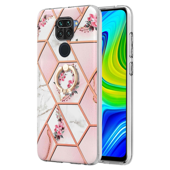 Estuche para anillo de TPU con estampado de flores de mármol empalmado, For Xiaomi Redmi Note 9 / 10X 4G, For Xiaomi Redmi Note 11 5G Chinese, For Xiaomi Redmi Note 11 Pro 5G / 4G Foreign, For Xiaomi Redmi Note 11 Pro / Note 11 Pro+                    ...