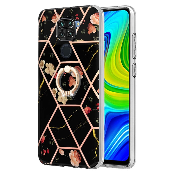 Estuche para anillo de TPU con estampado de flores de mármol empalmado, For Xiaomi Redmi Note 9 / 10X 4G, For Xiaomi Redmi Note 11 5G Chinese, For Xiaomi Redmi Note 11 Pro 5G / 4G Foreign, For Xiaomi Redmi Note 11 Pro / Note 11 Pro+                    ...
