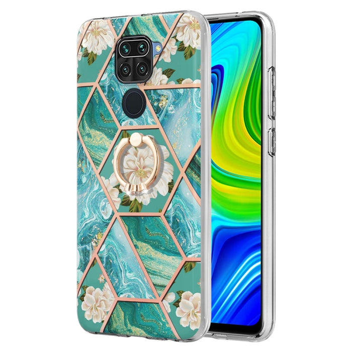 Estuche para anillo de TPU con estampado de flores de mármol empalmado, For Xiaomi Redmi Note 9 / 10X 4G, For Xiaomi Redmi Note 11 5G Chinese, For Xiaomi Redmi Note 11 Pro 5G / 4G Foreign, For Xiaomi Redmi Note 11 Pro / Note 11 Pro+                    ...