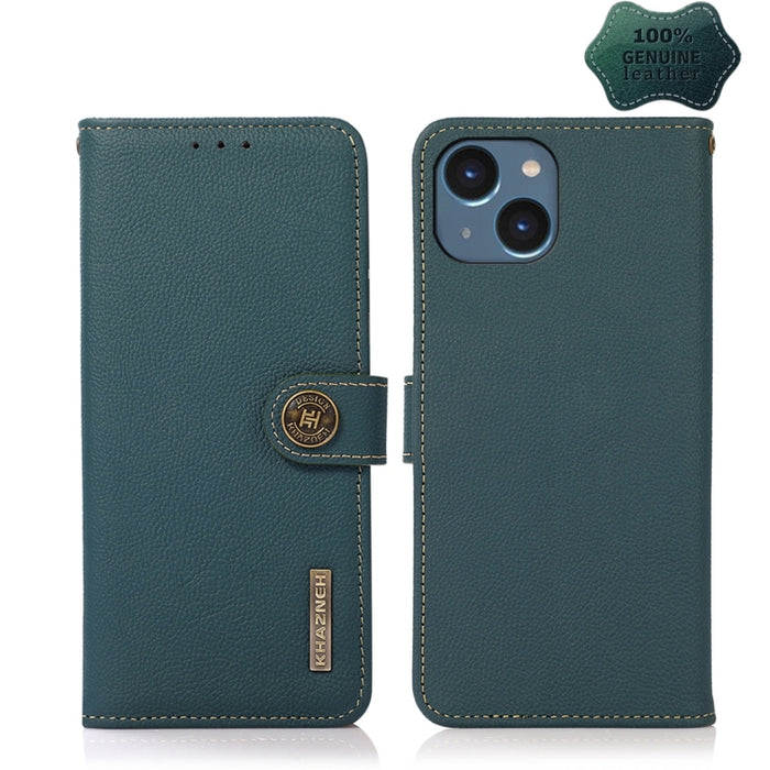 KHAZNEH Custer Estuche para teléfono RFID de cuero genuino